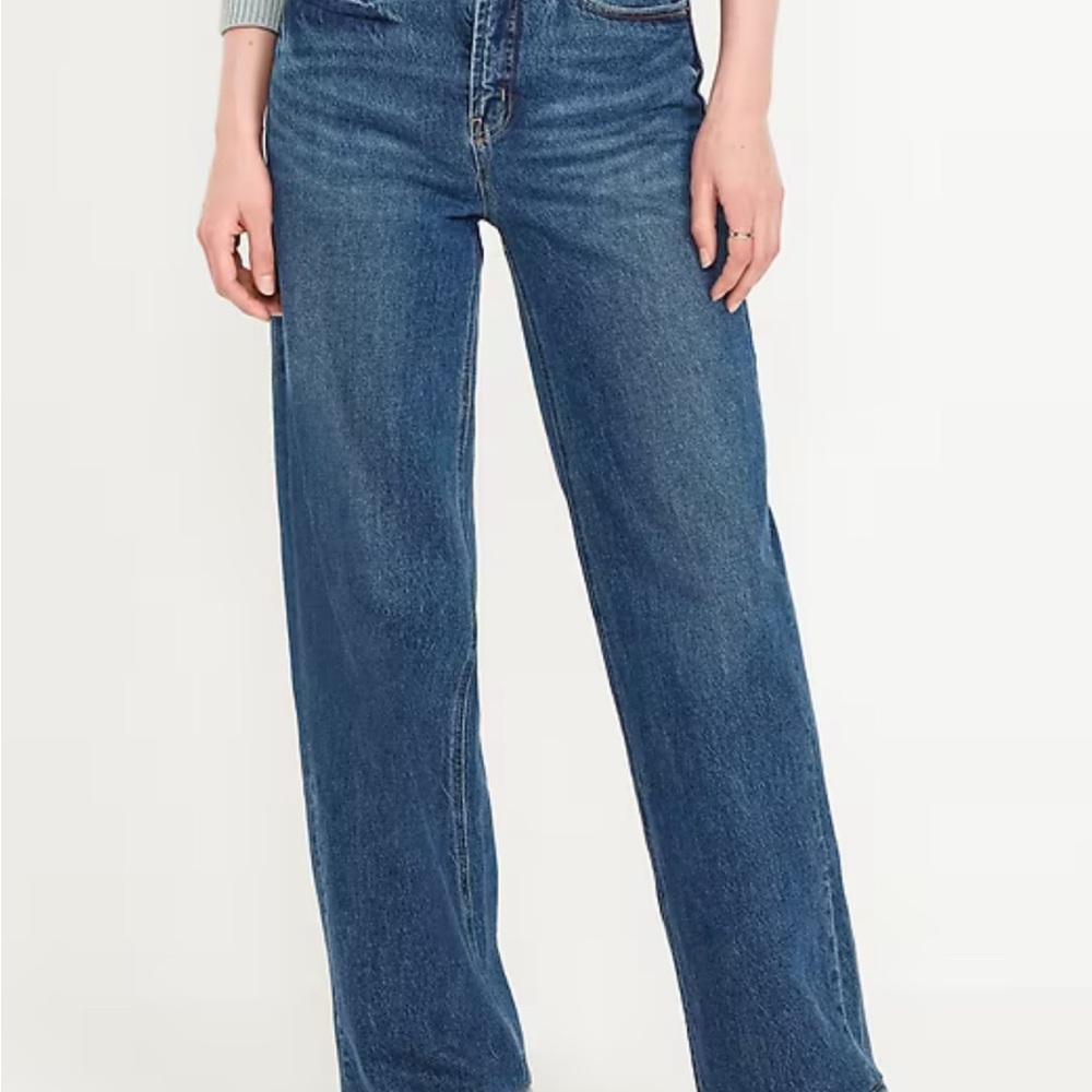Old Navy Women’s Wide Leg Jeans in Deep Blue